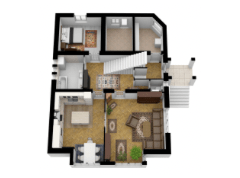 3D exterior render of a house designed using Floorplanner real estate tool
